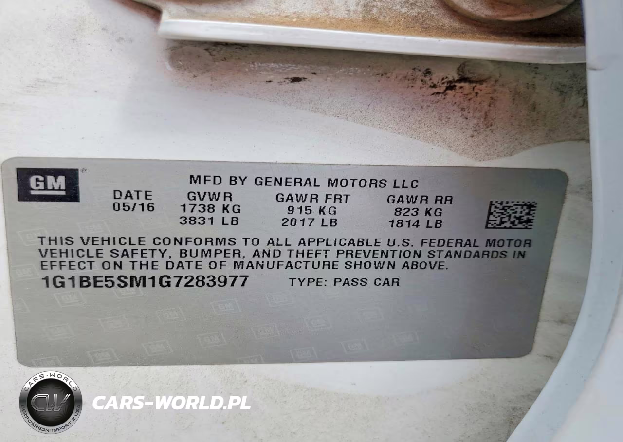 2016 Chevrolet Cruze Lt VIN:1G1BE5SM1G7283977 - 13
