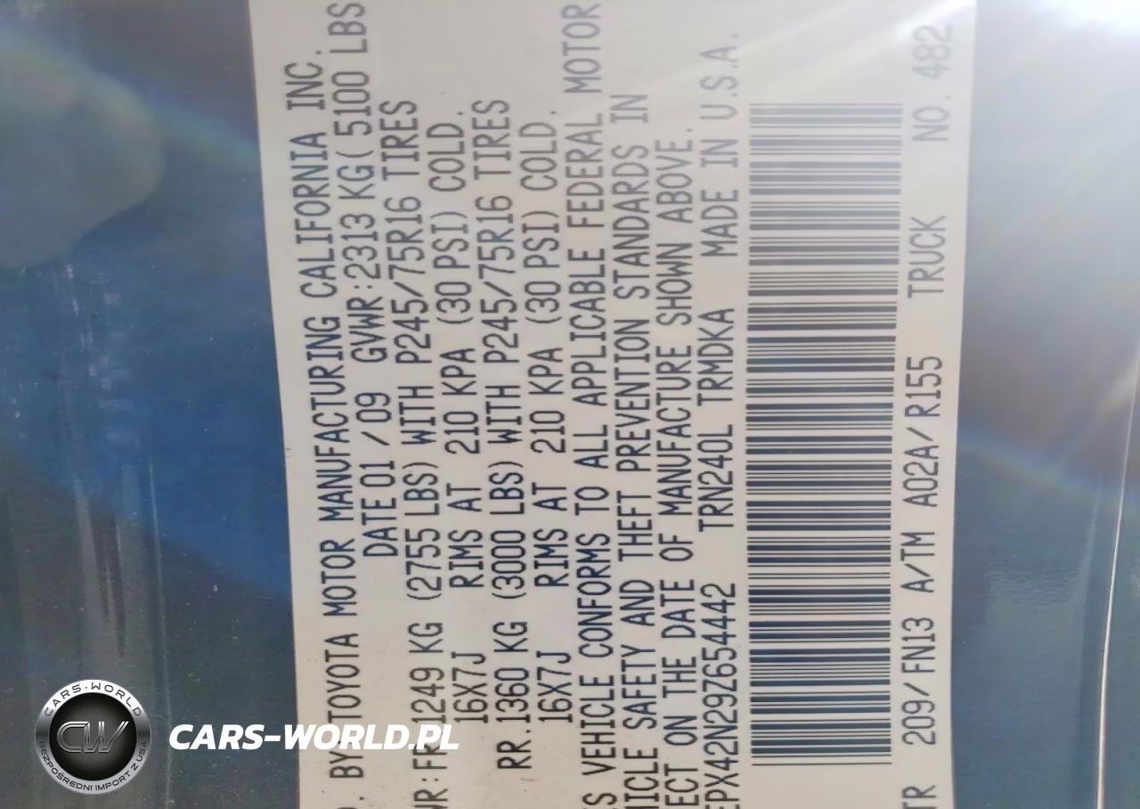 2009 Toyota Tacoma Base VIN:5TEPX42N29Z654442 - 12