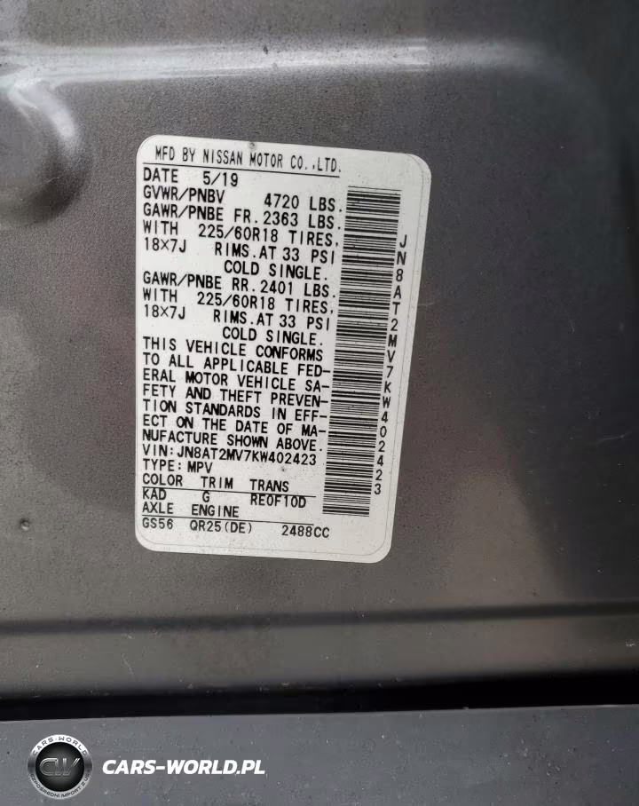 2019 Nissan Rogue S VIN:JN8AT2MV7KW402423 - 14