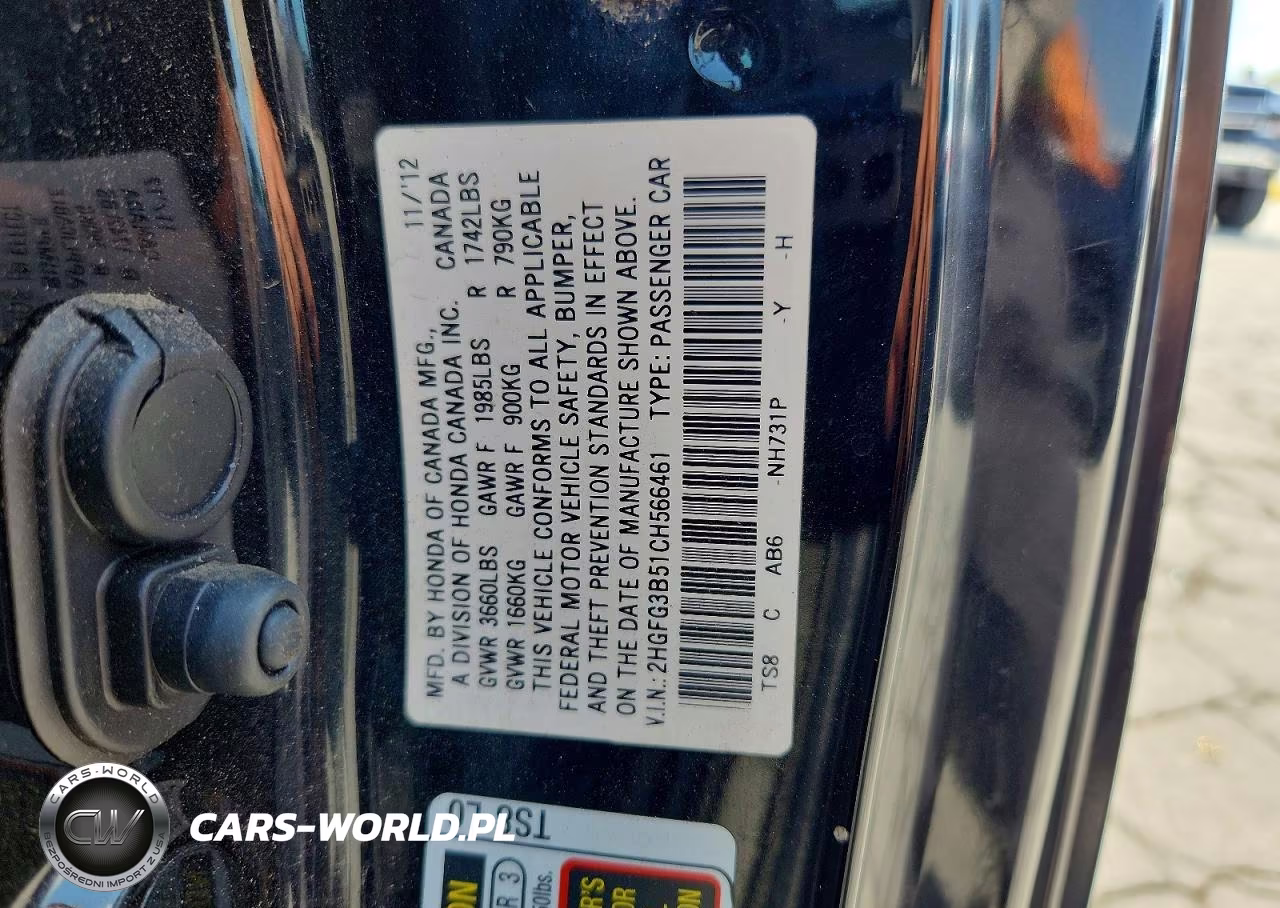 2012 Honda Civic Lx VIN:2HGFG3B51CH566461 - 13