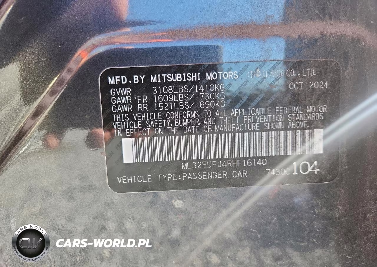 2024 Mitsubishi Mirage G4 Es VIN:ML32FUFJ4RHF16140 - 12