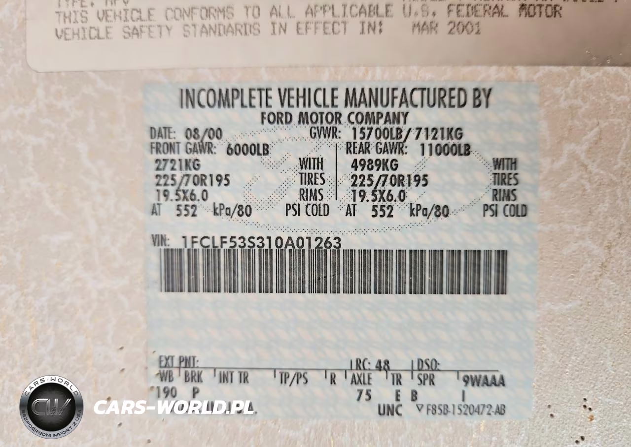 2001 Other Other VIN:1FCLF53S310A01263 - 10