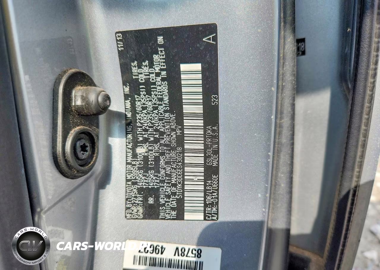 2014 Toyota Sienna Xle 8-Passenger VIN:5TDYK3DC6ES430218 - 13