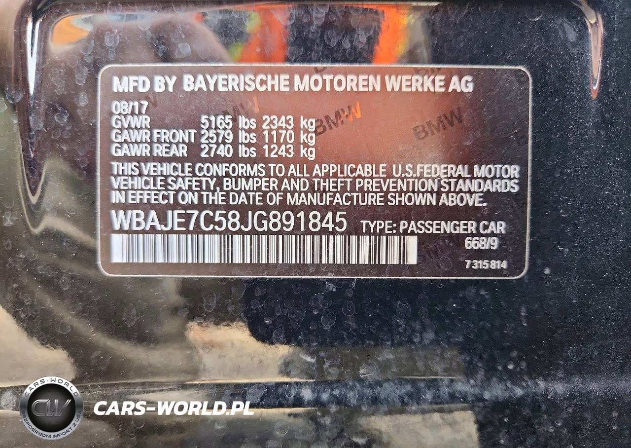 2018 BMW 540 Xi VIN:WBAJE7C58JG891845 - 12