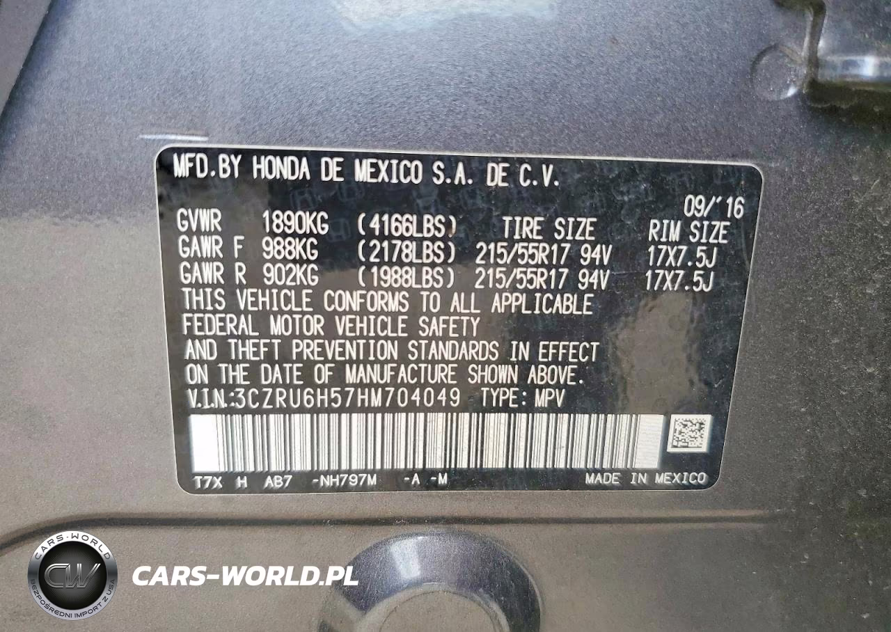 2017 Honda Hr-V Ex VIN:3CZRU6H57HM704049 - 14