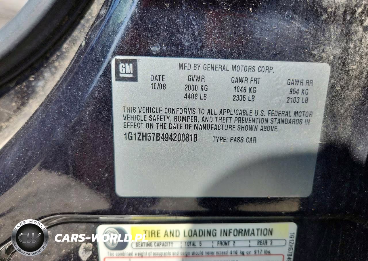 2009 Chevrolet Malibu 1Lt VIN:1G1ZH57B494200818 - 12
