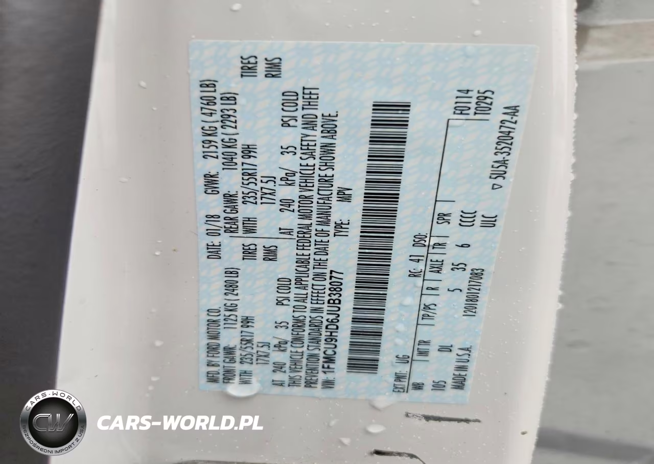 2018 Ford Escape Sel VIN:1FMCU9HD6JUB38077 - 13