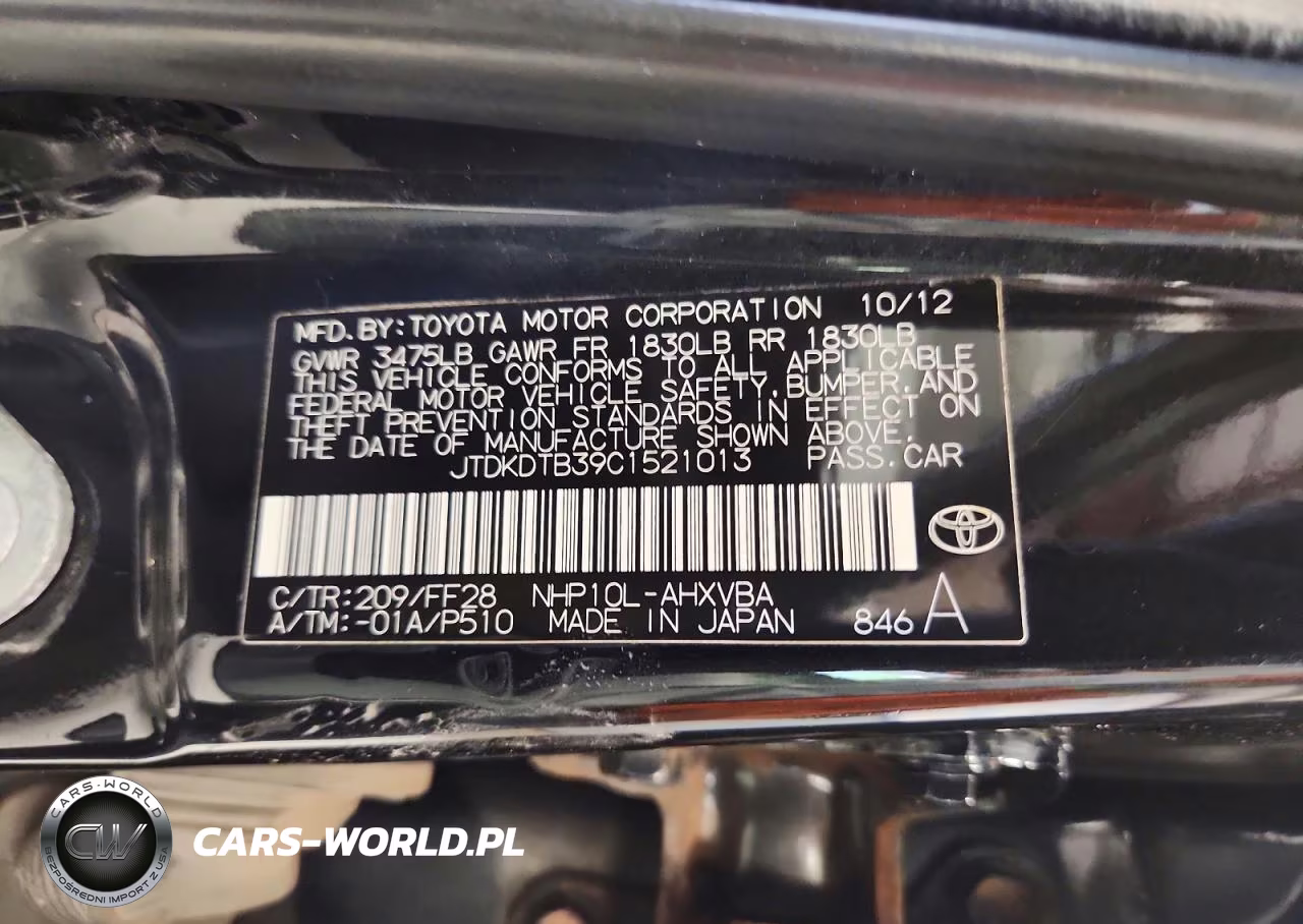 2012 Toyota Prius C Two VIN:JTDKDTB39C1521013 - 12