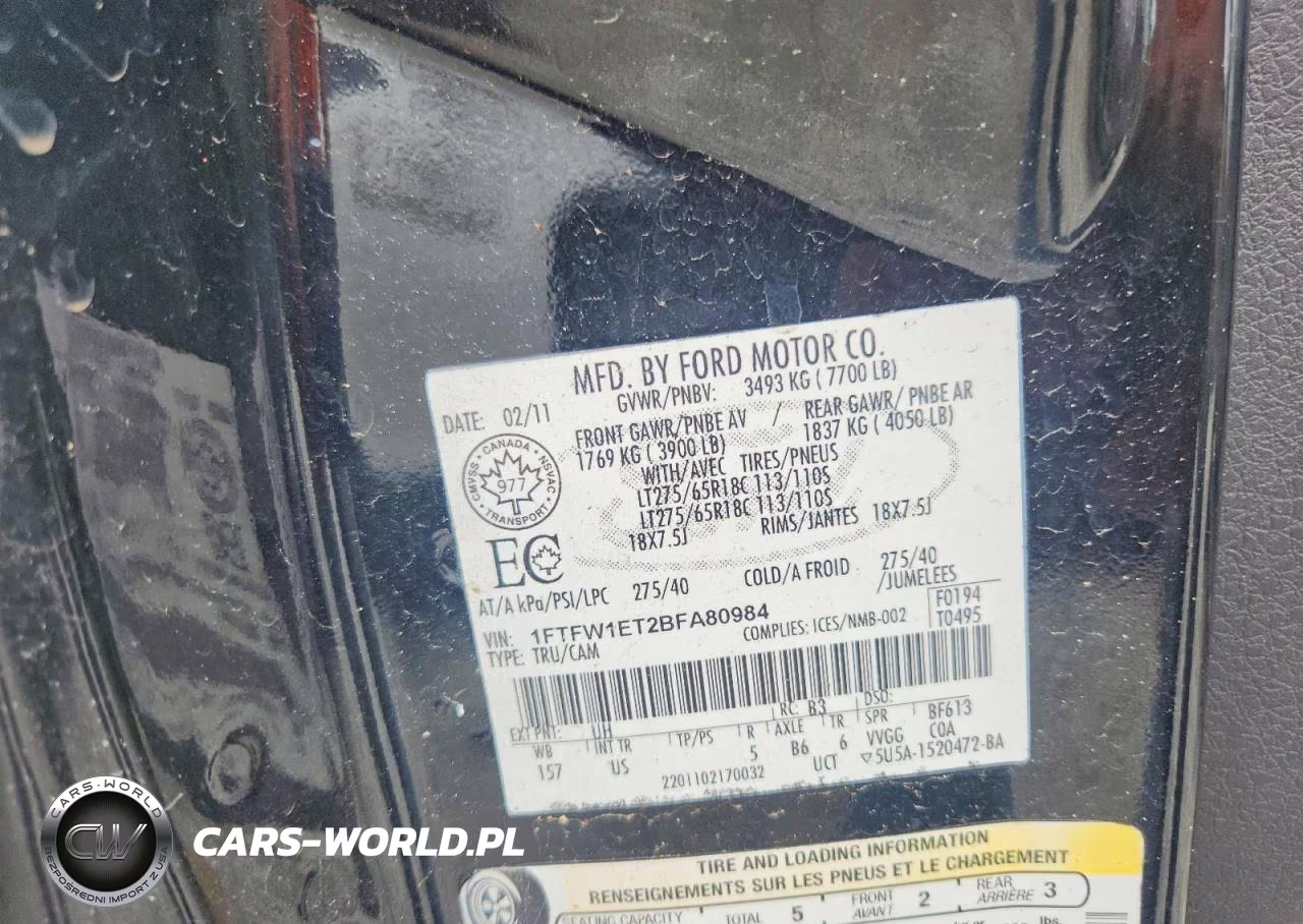 2011 Ford F150 Supercrew VIN:1FTFW1ET2BFA80984 - 12