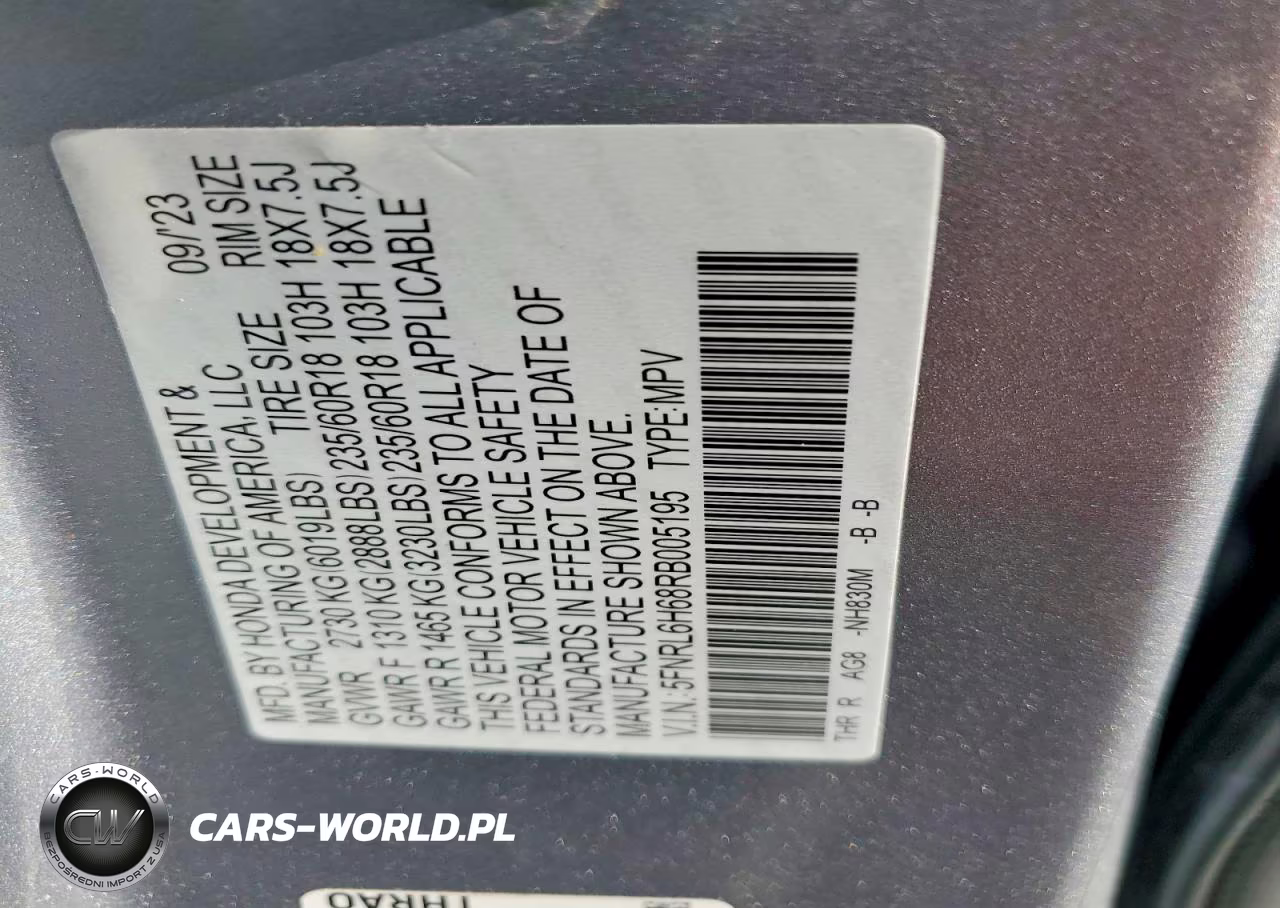2024 Honda Odyssey Exl VIN:5FNRL6H68RB005195 - 13