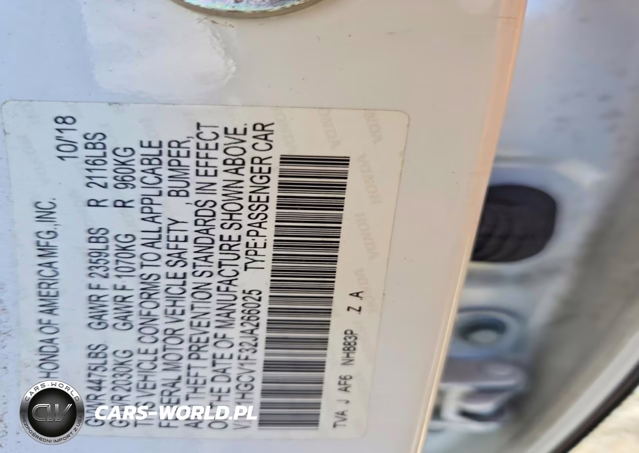 2018 Honda Accord Sport VIN:1HGCV1F32JA266025 - 12