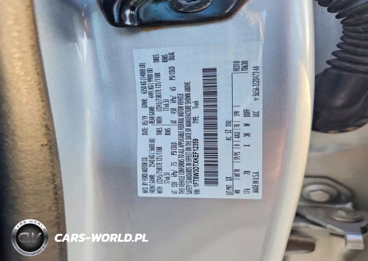 2019 Ford F350 Super Duty VIN:1FT8W3DTXKEF12359 - 13