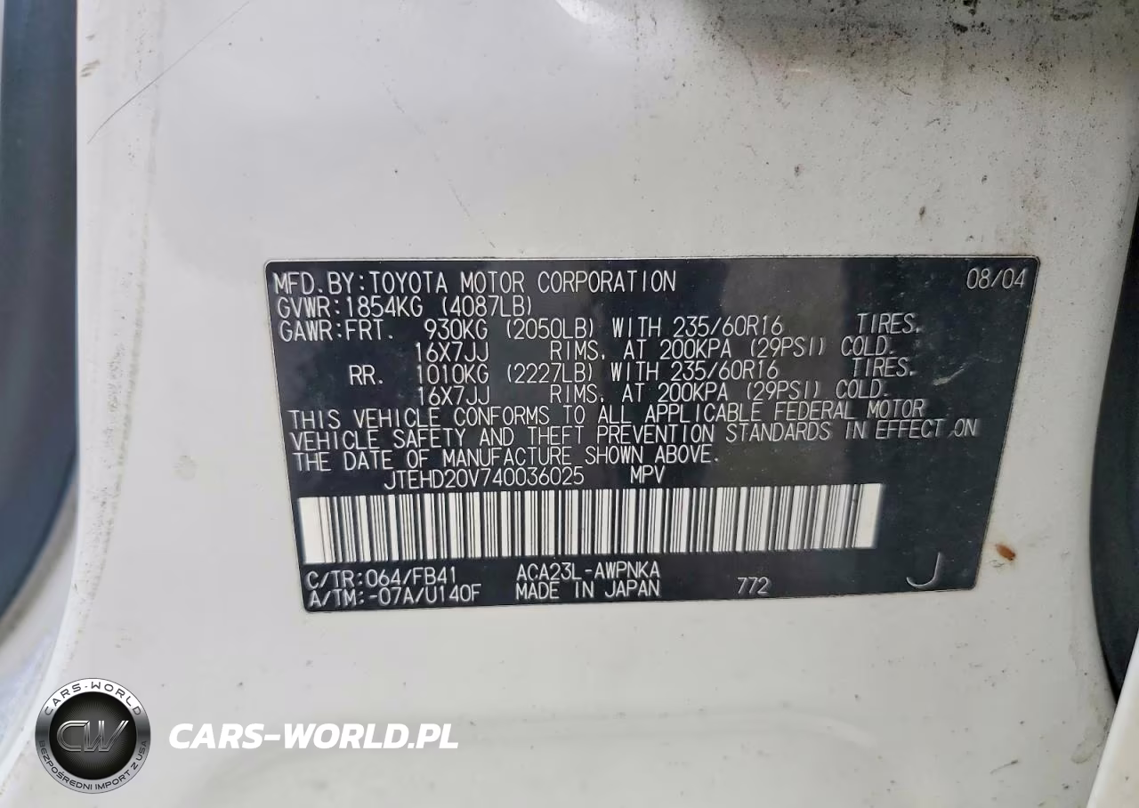 2004 Toyota Rav4 Base VIN:JTEHD20V740036025 - 13
