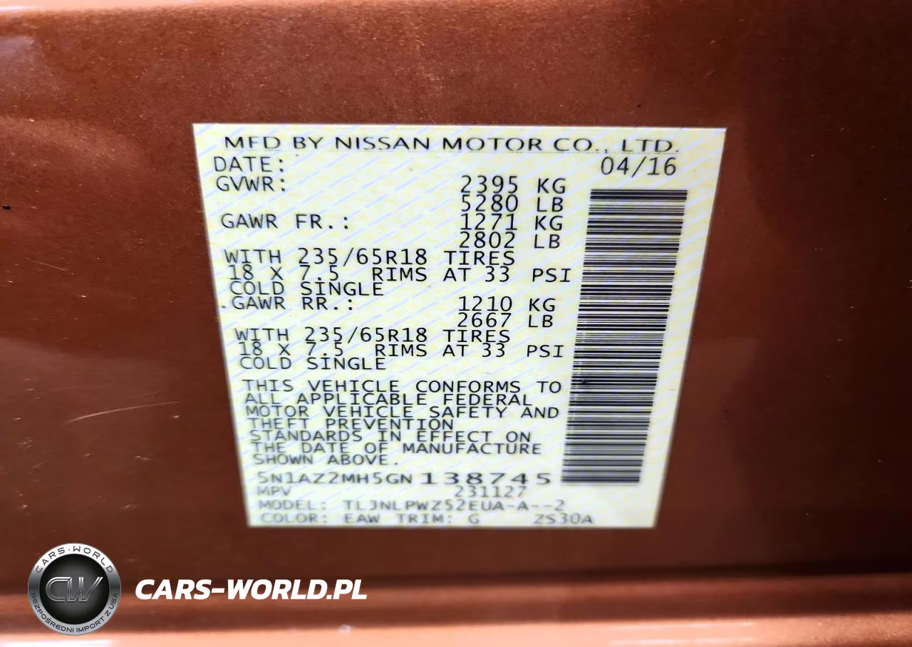 2016 Nissan Murano S VIN:5N1AZ2MH5GN138745 - 13