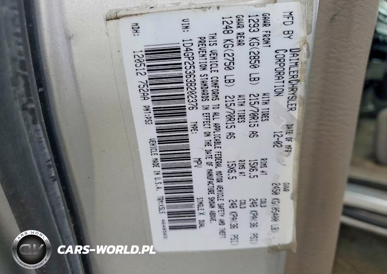 2003 Dodge Caravan Se VIN:1D4GP25363B202376 - 13