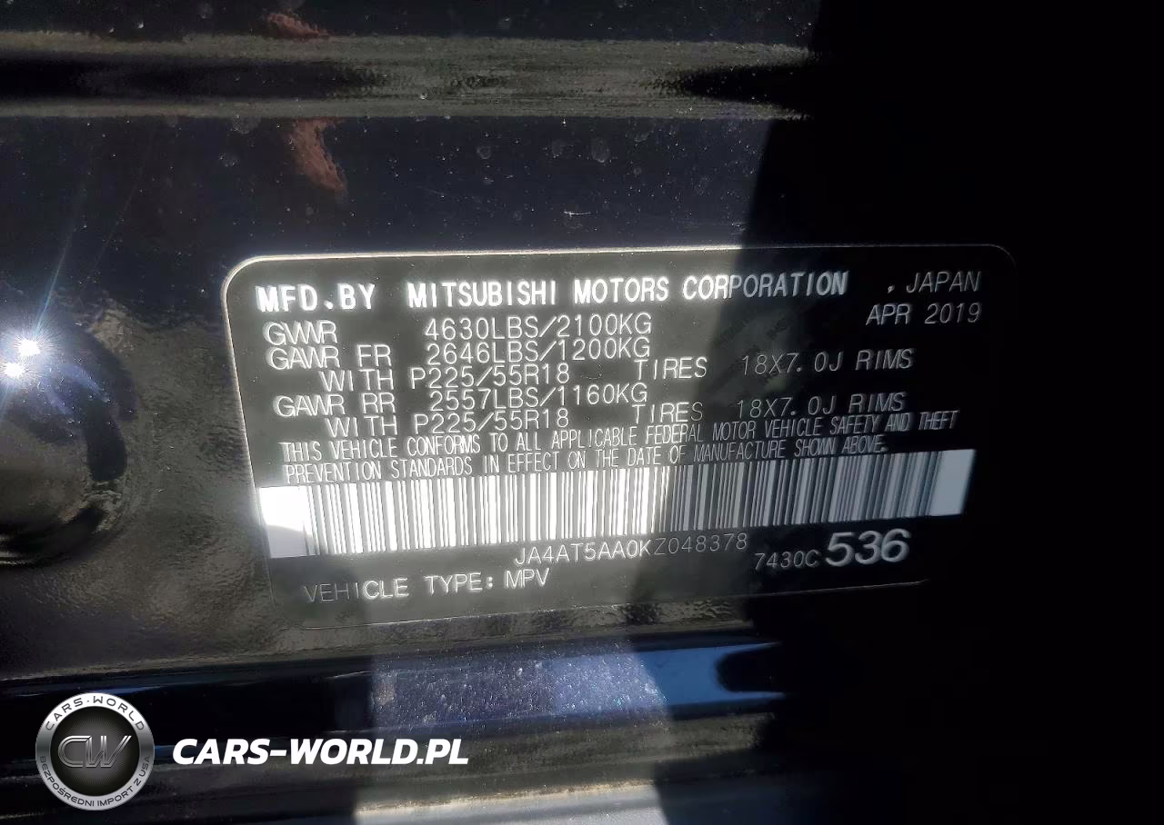 2019 Mitsubishi Eclipse Cross Se VIN:JA4AT5AA0KZ048378 - 12