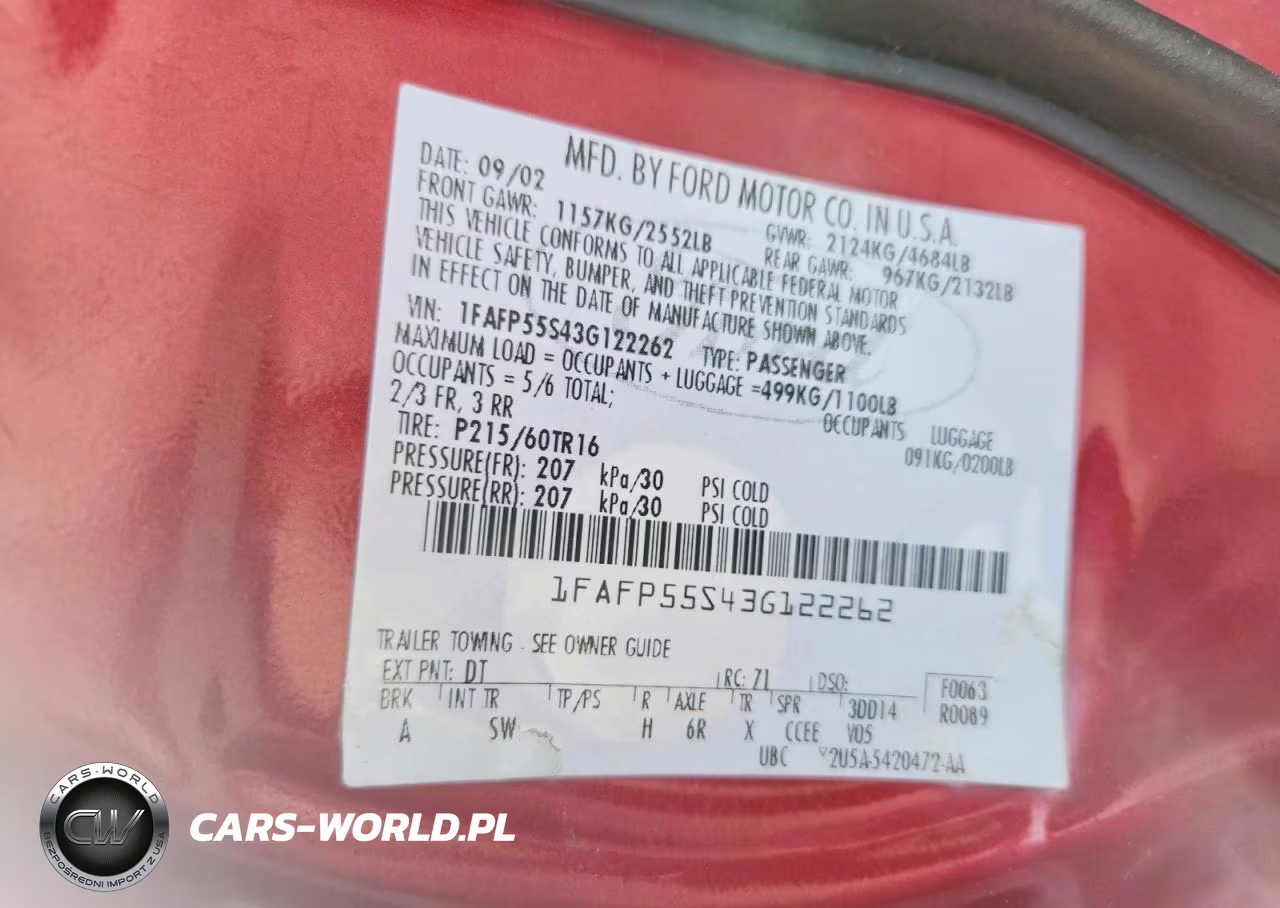 2003 Ford Taurus Ses VIN:1FAFP55S43G122262 - 12