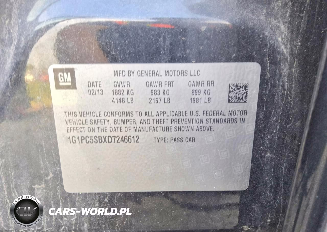 2013 Chevrolet Cruze Lt VIN:1G1PC5SBXD7246612 - 12