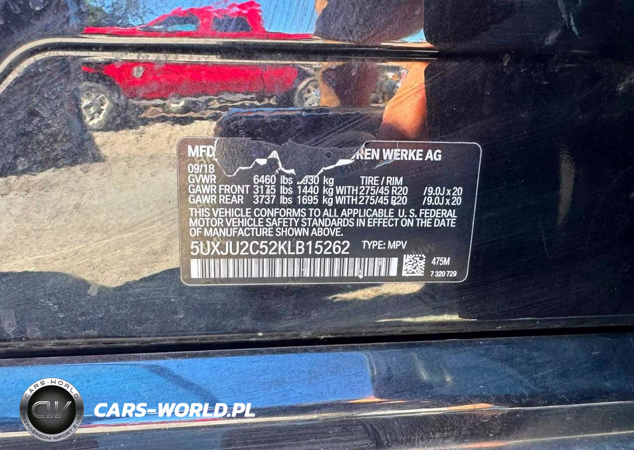 2019 BMW X5 xDrive50I VIN:5UXJU2C52KLB15262 - 10