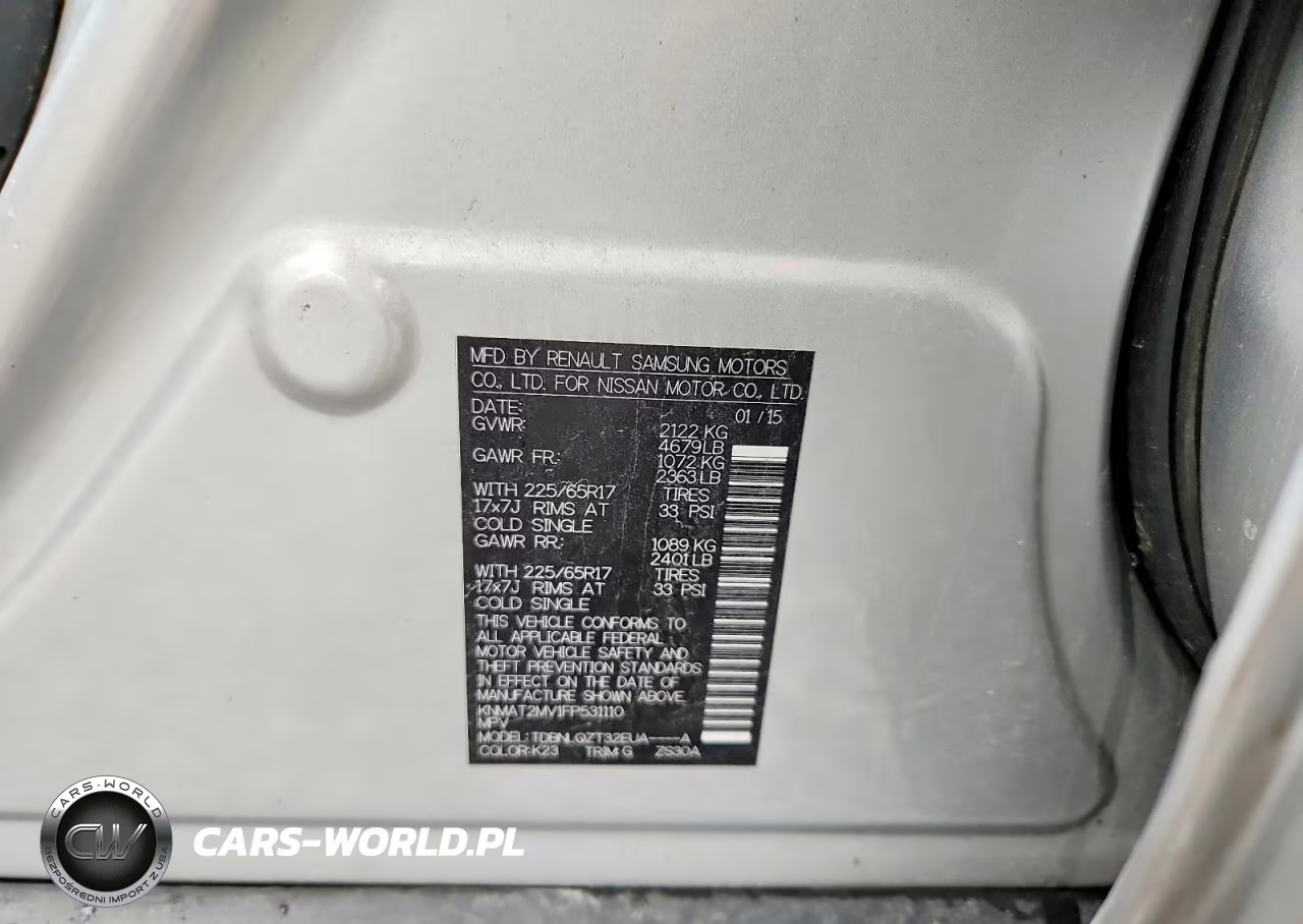 2015 Nissan Rogue Sv VIN:KNMAT2MV1FP531110 - 13