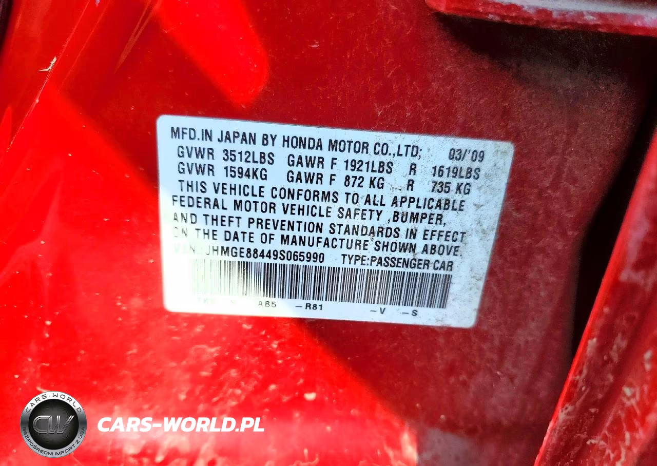 2009 Honda Fit Sport VIN:JHMGE88449S065990 - 12