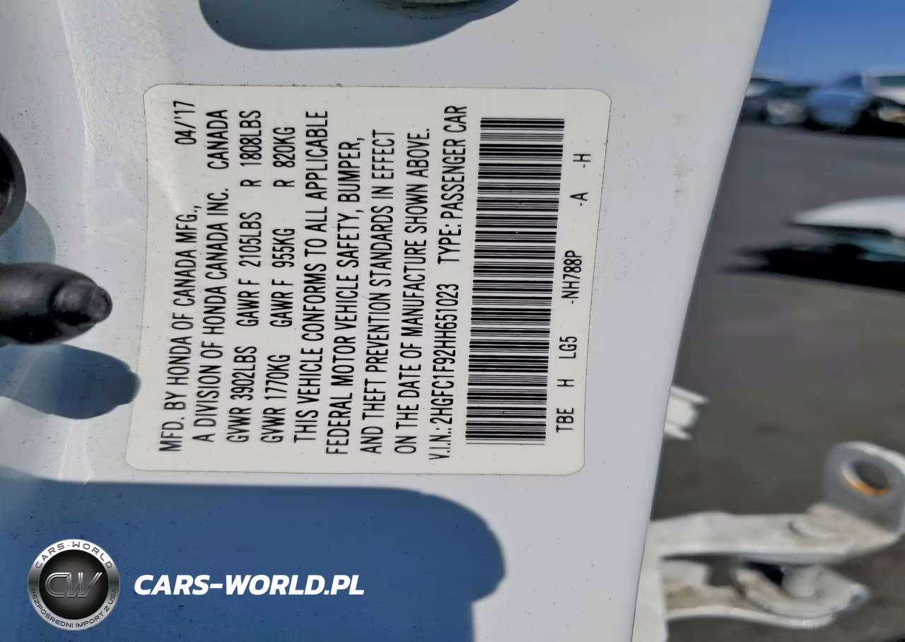 2017 Honda Civic Touring VIN:2HGFC1F92HH651023 - 13
