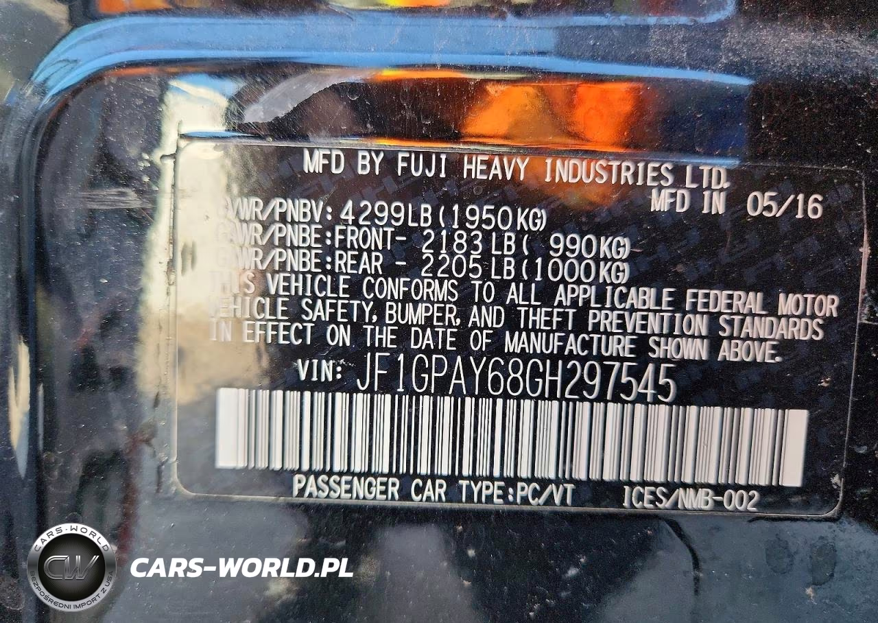 2016 Subaru Impreza Sport Limited VIN:JF1GPAY68GH297545 - 12