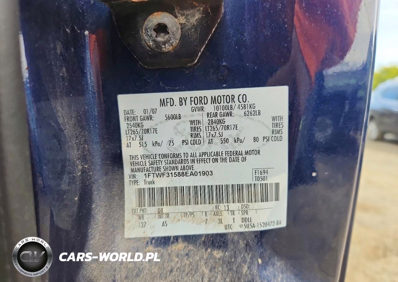 2008 Ford F350 Srw Super Duty VIN:1FTWF31588EA01903 - 13