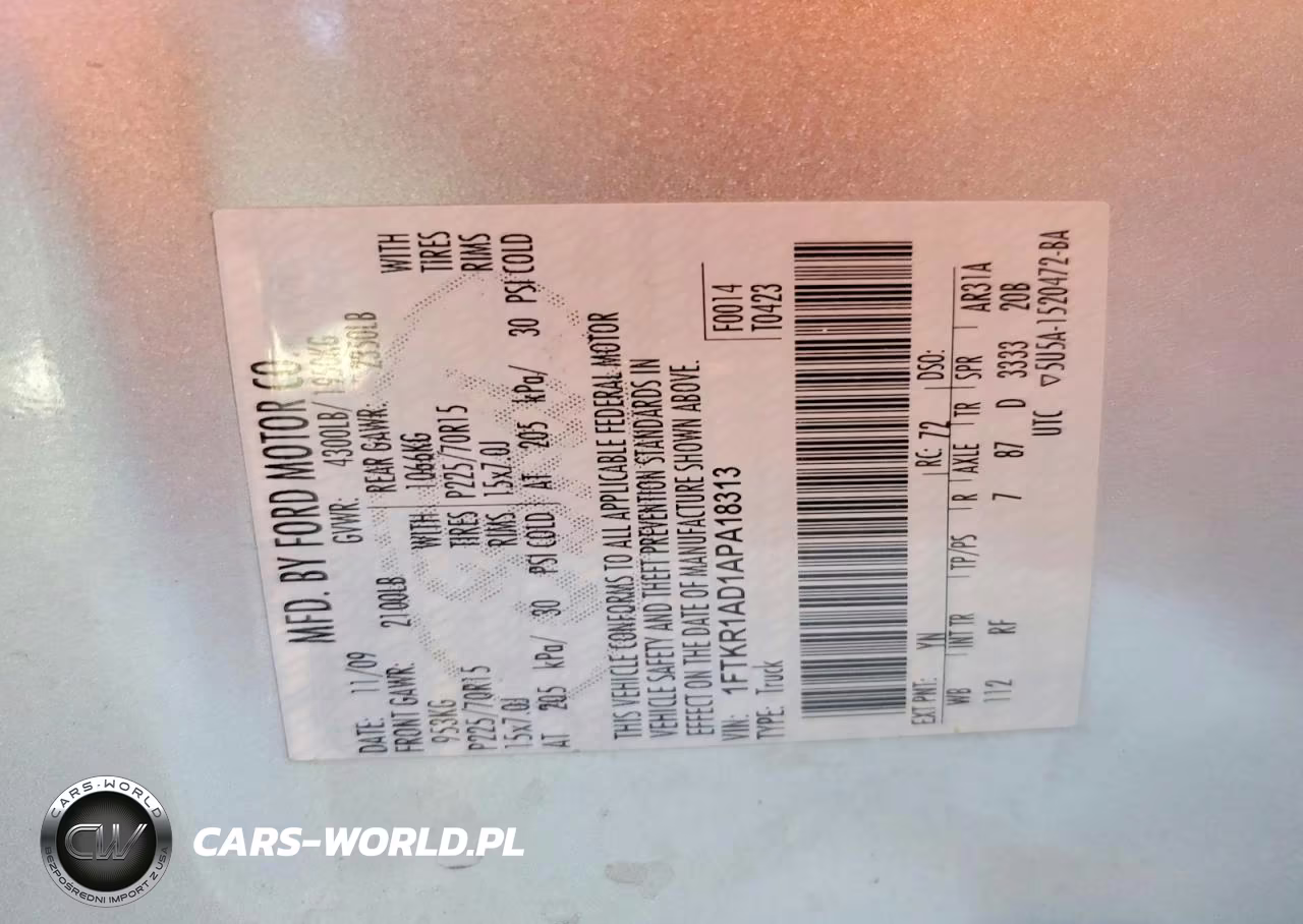 2010 Ford Ranger VIN:1FTKR1AD1APA18313 - 13