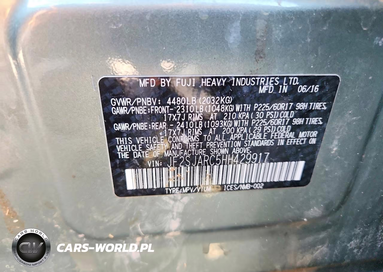 2017 Subaru Forester VIN:JF2SJARC5HH429917 - 13