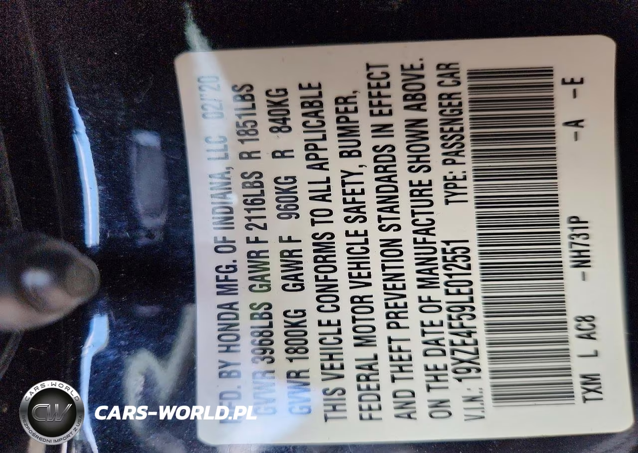 2020 Honda Insight Ex VIN:19XZE4F59LE012551 - 12