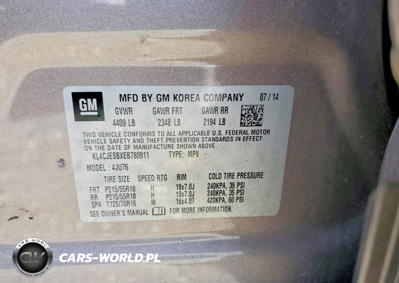 2014 Buick Encore VIN:KL4CJESBXEB780911 - 13