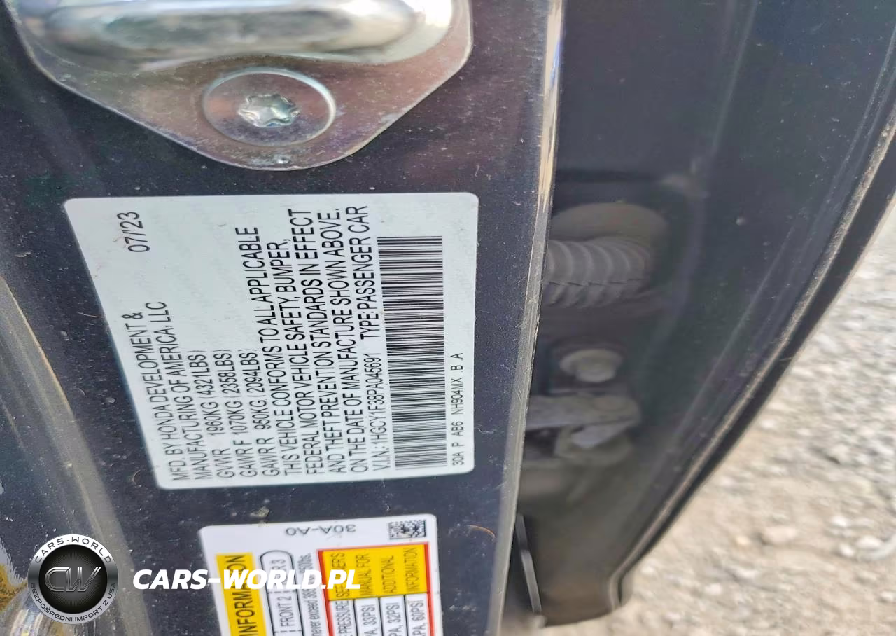 2023 Honda Accord Ex VIN:1HGCY1F38PA045691 - 12