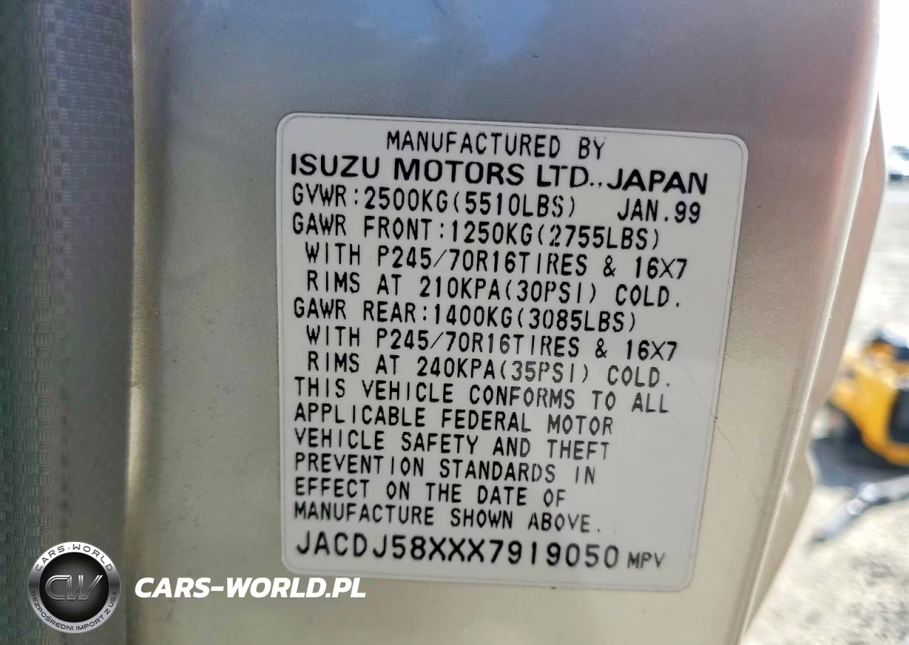 1999 Isuzu Trooper S VIN:JACDJ58XXX7919050 - 13