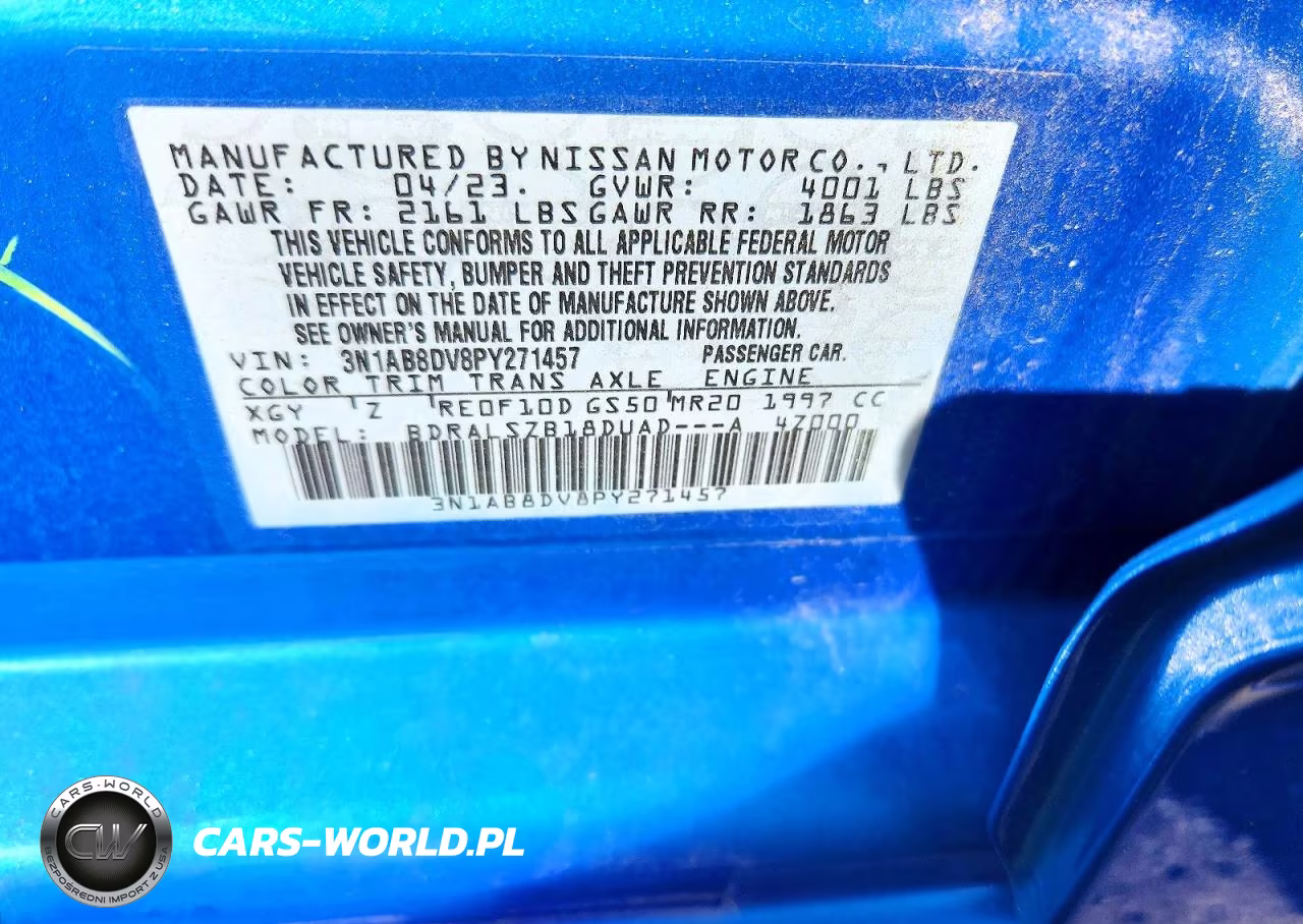 2023 Nissan Sentra Sr VIN:3N1AB8DV8PY271457 - 12