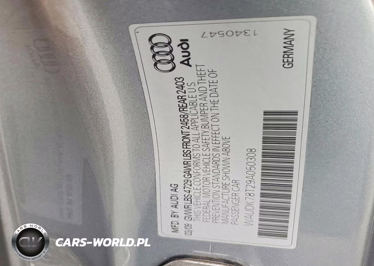 2009 Audi A5 Quattro VIN:WAUDK78T29A050308 - 12