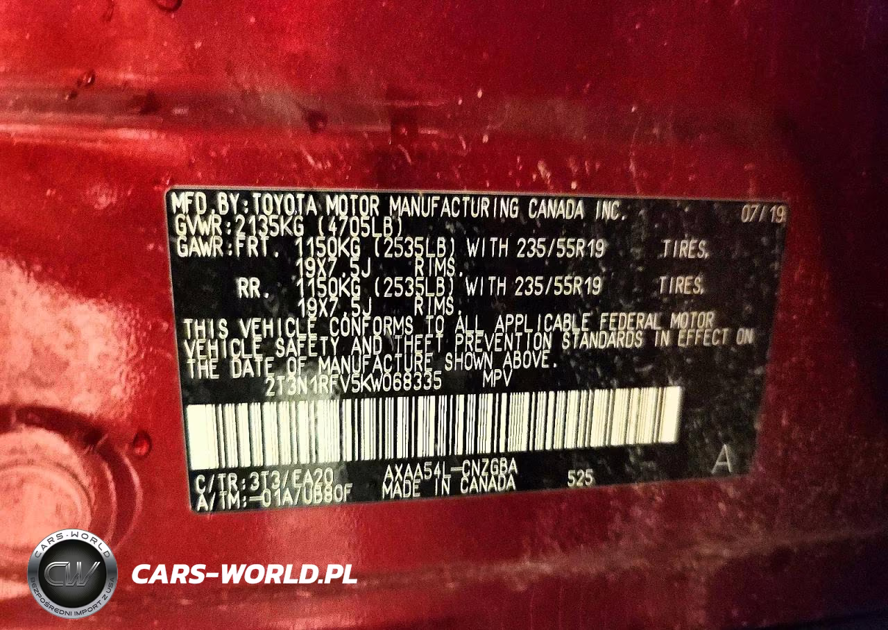 2019 Toyota Rav4 Limited VIN:2T3N1RFV5KW068335 - 13