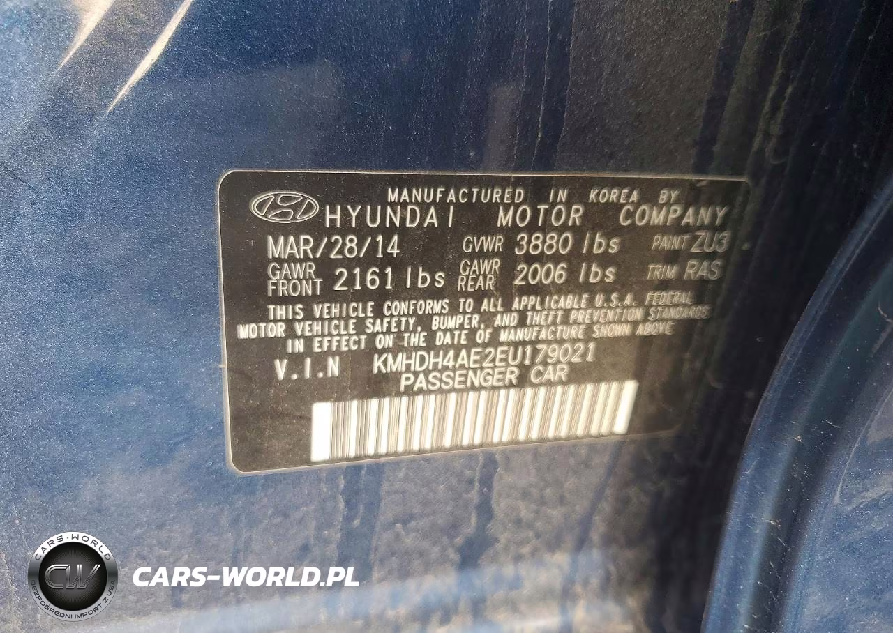 2014 Hyundai Elantra Limited VIN:KMHDH4AE2EU179021 - 12
