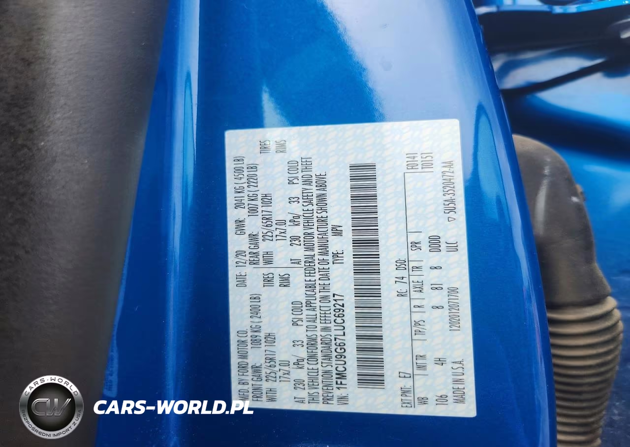 2020 Ford Escape Se VIN:1FMCU9G67LUC69217 - 12