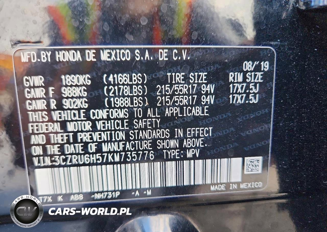 2019 Honda Hr-V Ex VIN:3CZRU6H57KM735776 - 14
