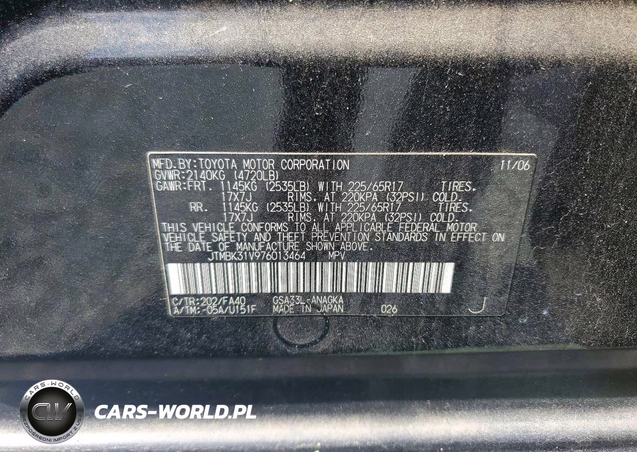 2007 Toyota Rav4 Limited VIN:JTMBK31V976013464 - 13