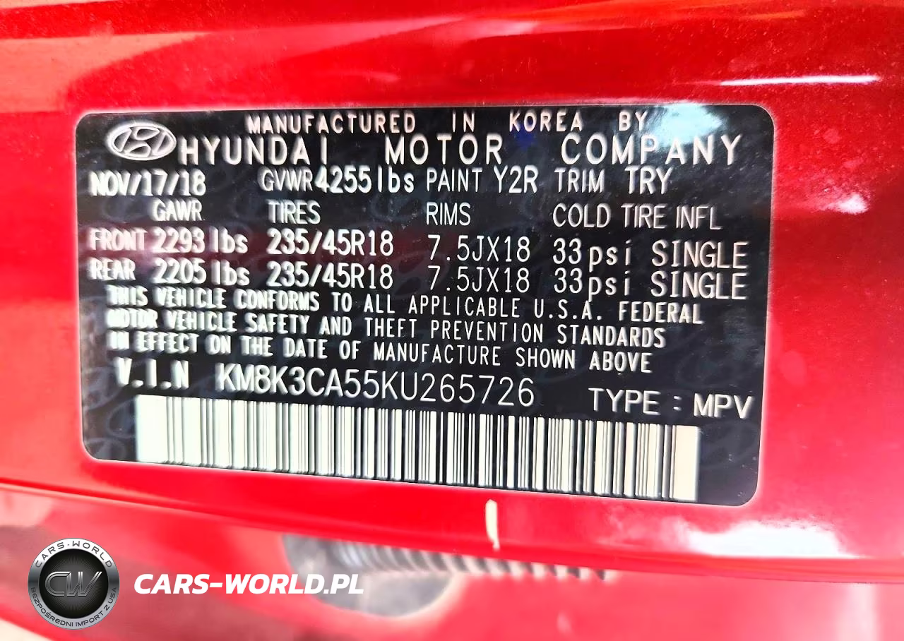 2019 Hyundai Kona Limited VIN:KM8K3CA55KU265726 - 13