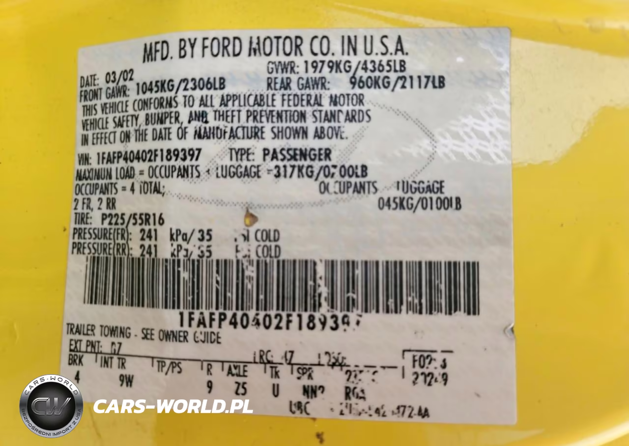 2002 Ford Mustang VIN:1FAFP40402F189397 - 12