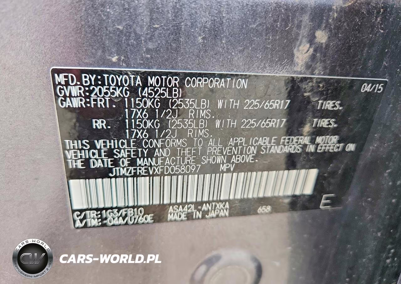 2015 Toyota Rav4 Le VIN:JTMZFREVXFD058097 - 12