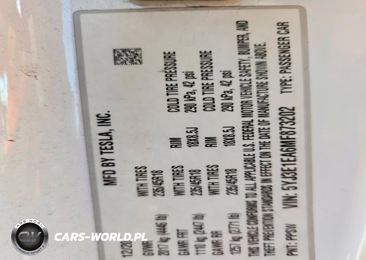 2021 Tesla Model 3 VIN:5YJ3E1EA6MF873202 - 13