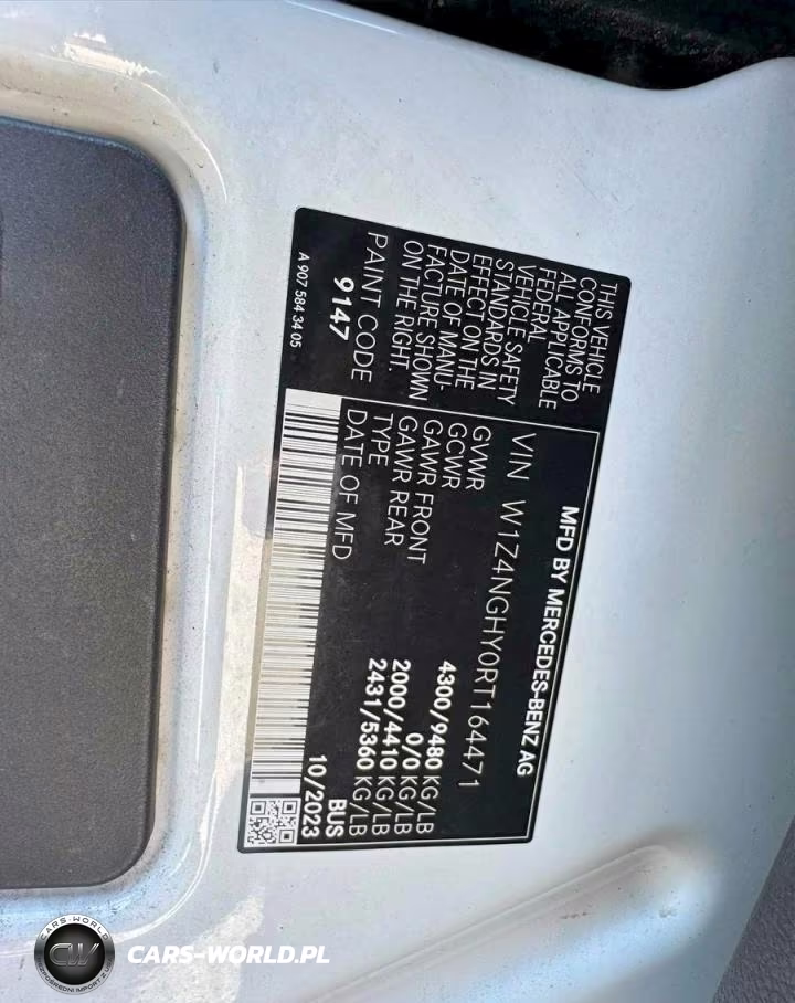 2024 Mercedes-Benz Sprinter 2500 VIN:W1Z4NGHY0RT164471 - 10