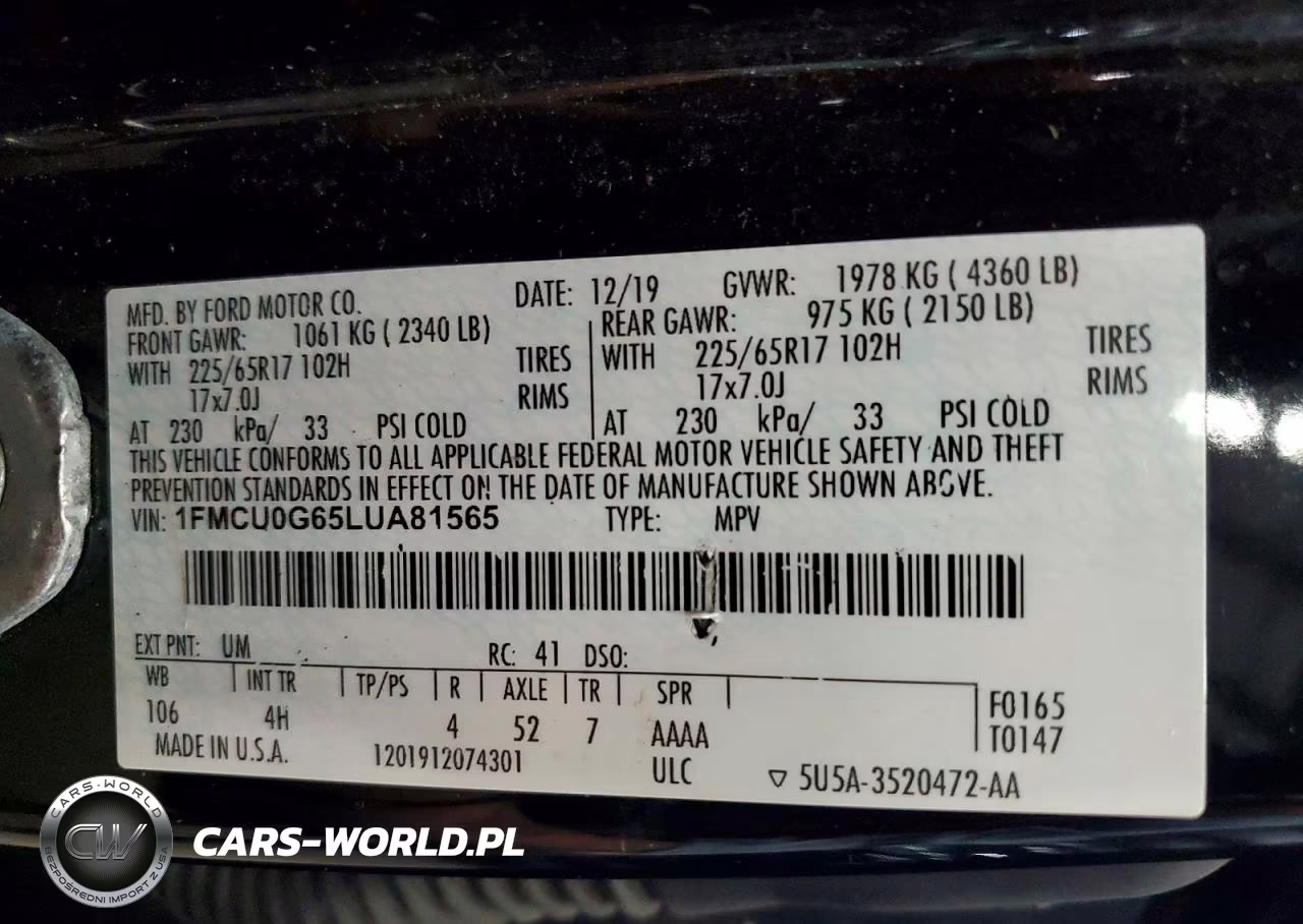 2020 Ford Escape Se VIN:1FMCU0G65LUA81565 - 13