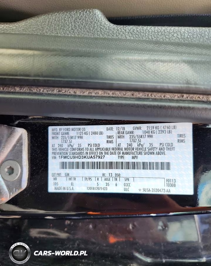 2019 Ford Escape Sel VIN:1FMCU9HD3KUA57927 - 13