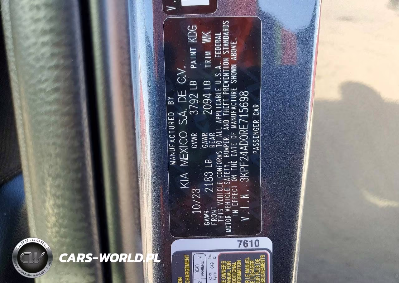 2024 Kia Forte Lxs VIN:3KPF24AD0RE715698 - 12