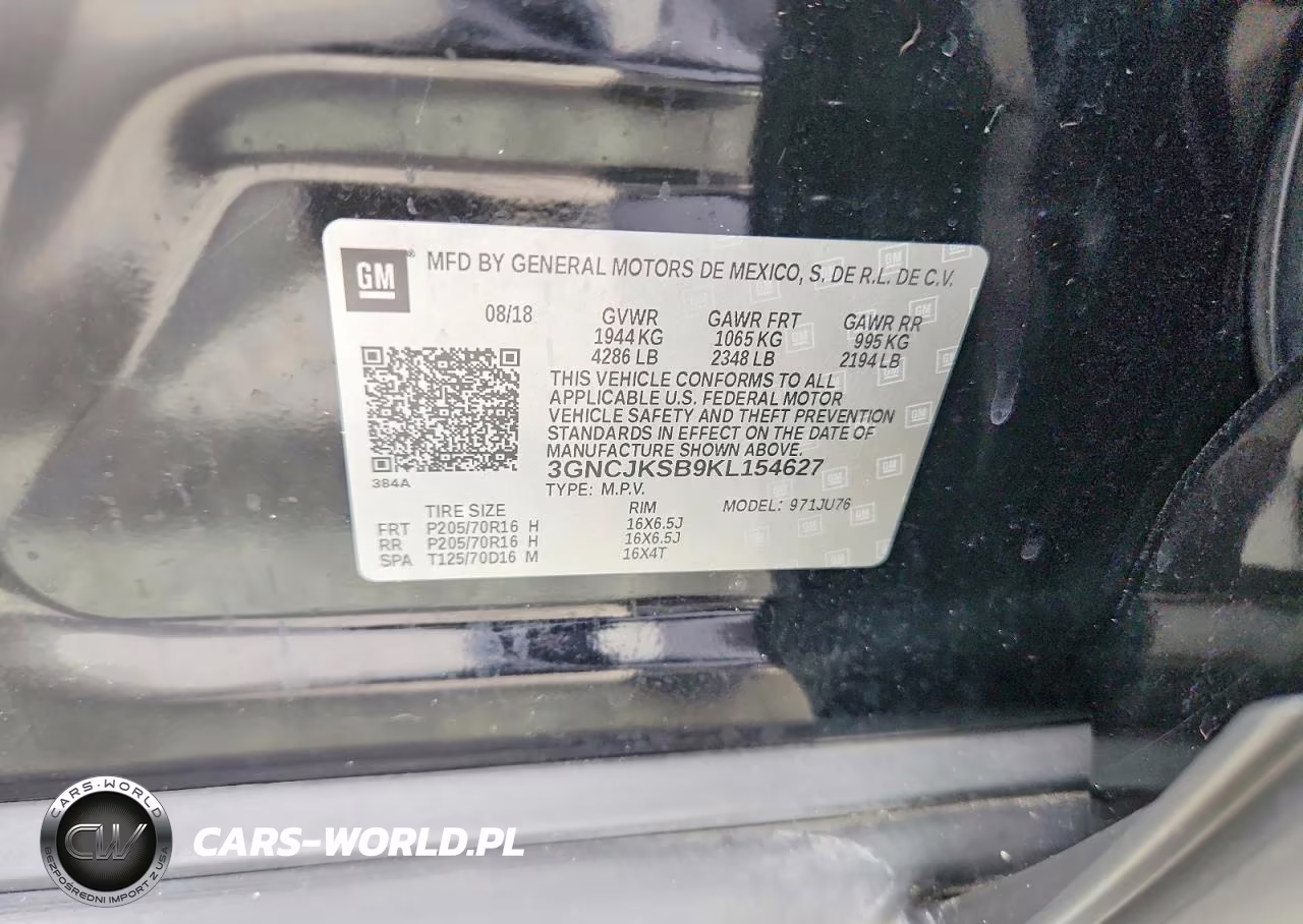 2019 Chevrolet Trax Ls VIN:3GNCJKSB9KL154627 - 13